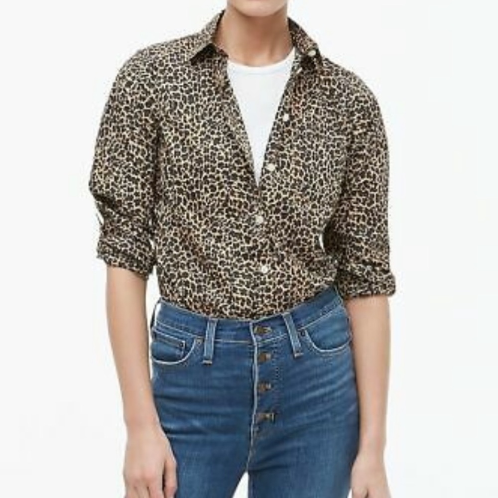 J.Crew Button-up leopard shirt in signature fit